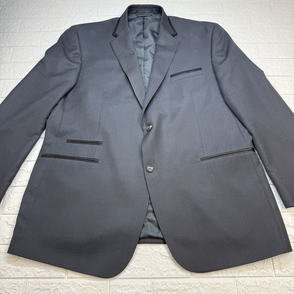 Sean John Fine Tailoring 48L 2 Button Grey  Stitched  Suit Blazer Jacket